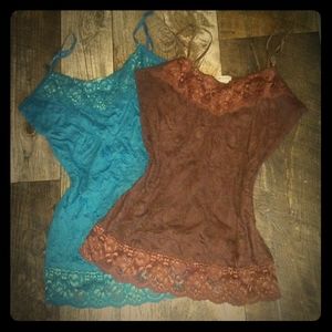 2 lacey undershirts